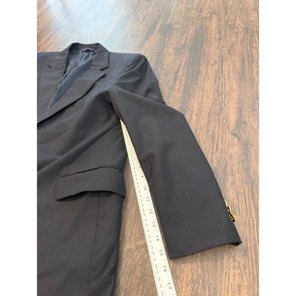 Brooks Brothers Loro Piana Blazer Men 44R Black Wool Country Club Gold Button - Picture 6 of 9
